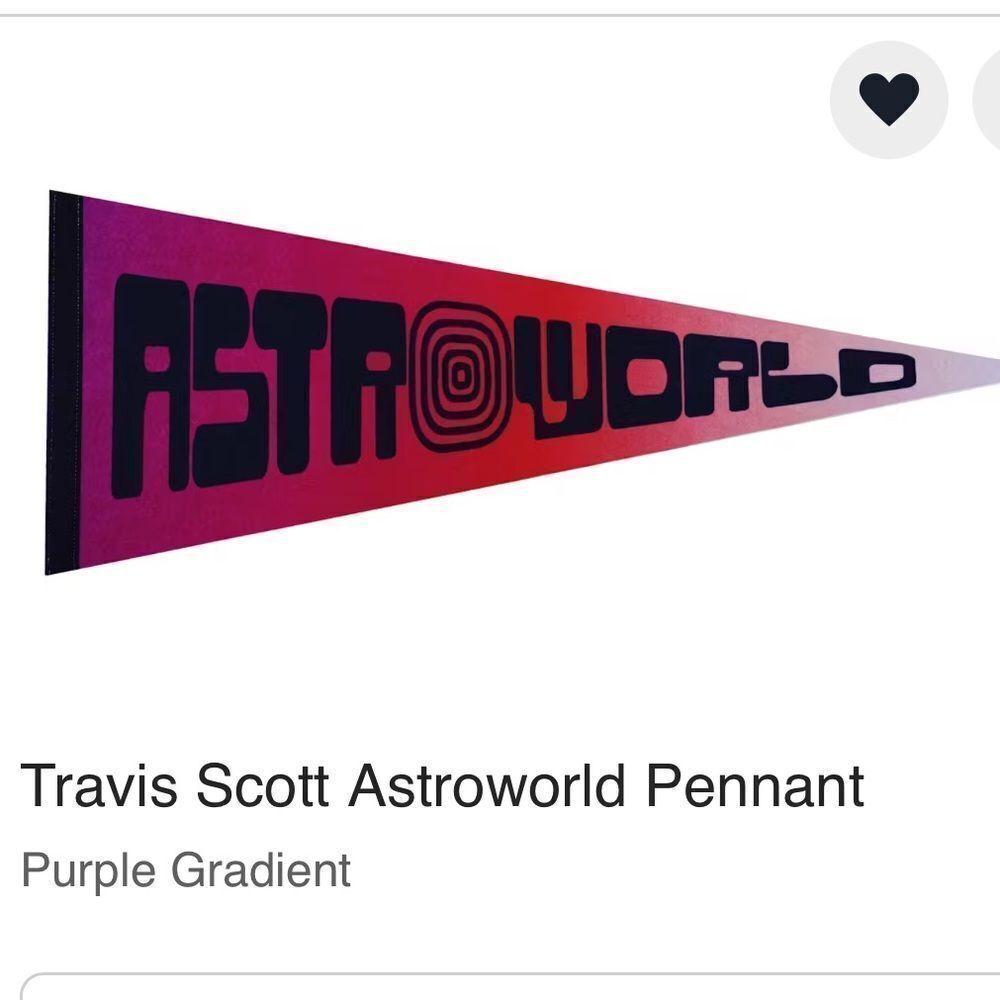TRAVIS SCOTT ASTROWORLD Purple Gradient Pennant Flag NEW